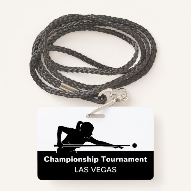 Las Vegas Billiards Budget Event Badge Male Female (Back with Lanyard)
