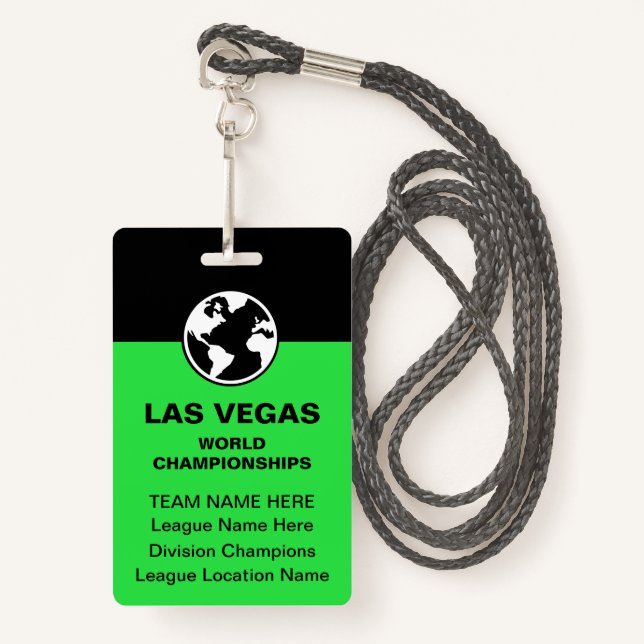 Las Vegas Billiards Championship Bulk Team Badges (Front with Lanyard)