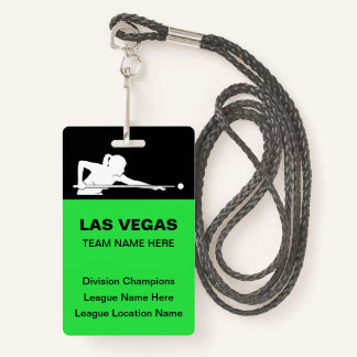 Las Vegas Billiards Theme Bulk Team Name Badges