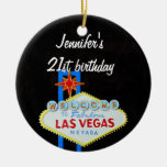 Las Vegas Birthday 21 Pendant Ceramic Ornament at Zazzle
