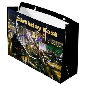 Las Vegas Birthday Bash Strip Large Gift Bag by Rebecca_Reeder at Zazzle