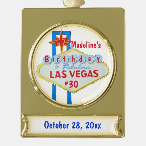 Las Vegas Birthday Favor Metal Ornament