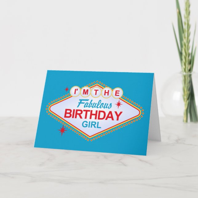 Las Vegas Birthday Girl Card (Front)