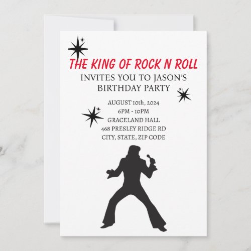 Las Vegas Birthday invitation Elvis Invitation