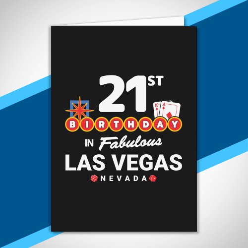 Las Vegas Birthday Party _ 21st Birthday In Vegas Card