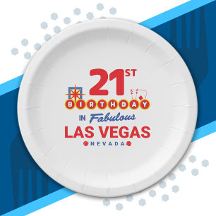 Las Vegas Birthday Party - 21st Birthday In Vegas Paper Plates