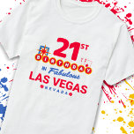 Las Vegas Birthday Party - 21st Birthday In Vegas T-Shirt<br><div class="desc">Planning your 21st birthday in Vegas? This Welcome to Las Vegas sign style design is the perfect way for a 21 year old to celebrate with a birthday party in Vegas! Great for a girls' trip or birthday squad coming to Vegas for a weekend getaway or vacation. Features "21st Birthday...</div>