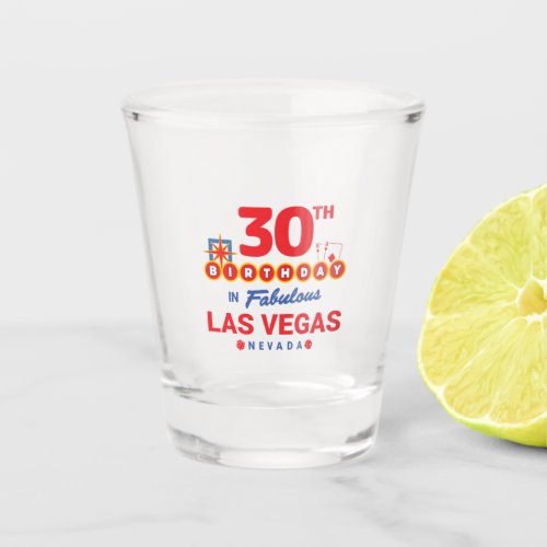 Las Vegas Birthday Party _ 30th Birthday In Vegas Shot Glass