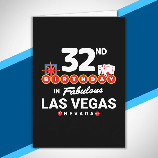 Las Vegas Birthday Party - 32nd Birthday In Vegas Card (Creator Uploaded)