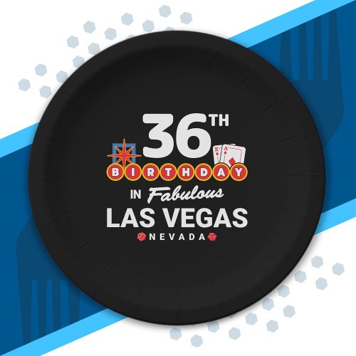 Las Vegas Birthday Party _ 36th Birthday In Vegas Paper Plates