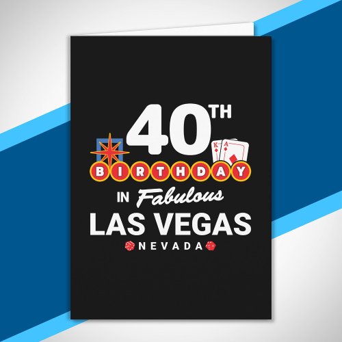 Las Vegas Birthday Party _ 40th Birthday In Vegas Card