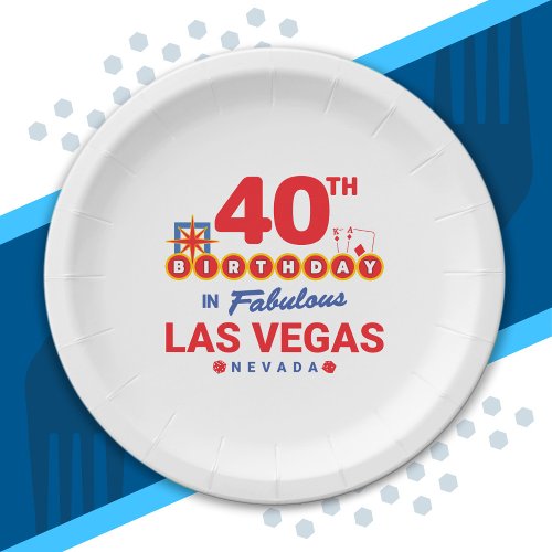 Las Vegas Birthday Party _ 40th Birthday In Vegas Paper Plates