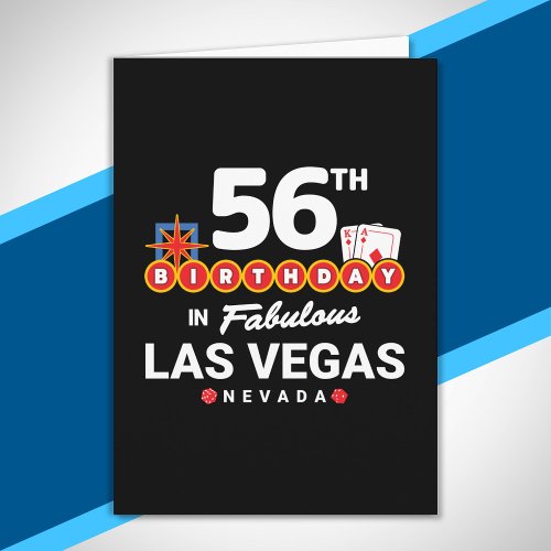 Las Vegas Birthday Party _ 56th Birthday In Vegas Card