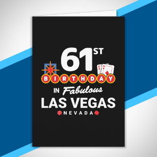 Las Vegas Birthday Party - 61st Birthday In Vegas Card
