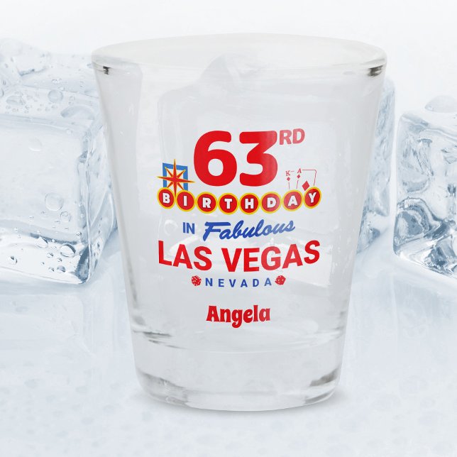 Las Vegas Birthday Party - 63rd Birthday Shot Glass (Creator Uploaded)