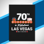 Las Vegas Birthday Party - 70th Birthday In Vegas Card<br><div class="desc">Planning your 70th birthday in Vegas? This Welcome to Las Vegas sign style design is the perfect way for a 70 year old to celebrate with a birthday party in Vegas! Great for a girls' trip or birthday squad coming to Vegas for a weekend getaway or vacation. Features "70th Birthday...</div>