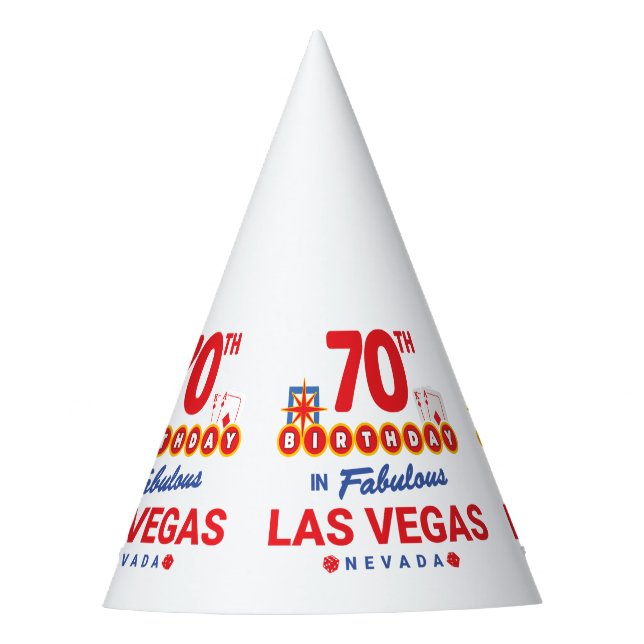 Las Vegas Birthday Party - 70th Birthday In Vegas Party Hat (Front)