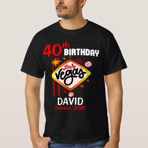 Las Vegas Birthday Party Custom T_Shirt