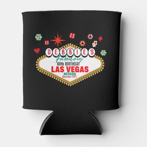 Las Vegas Birthday Party Customizable  Can Cooler