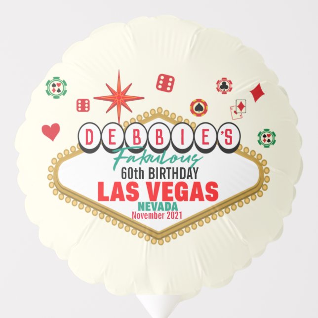 Las Vegas Birthday Party Customizable Matching  Balloon (Front)