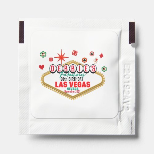 Las Vegas Birthday Party Customizable Matching  Hand Sanitizer Packet