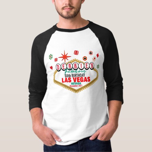 Las Vegas Birthday Party Customizable Matching T-S T-Shirt
