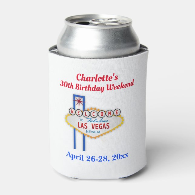 Las Vegas Birthday Party Favor Can Cooler (Can Front)