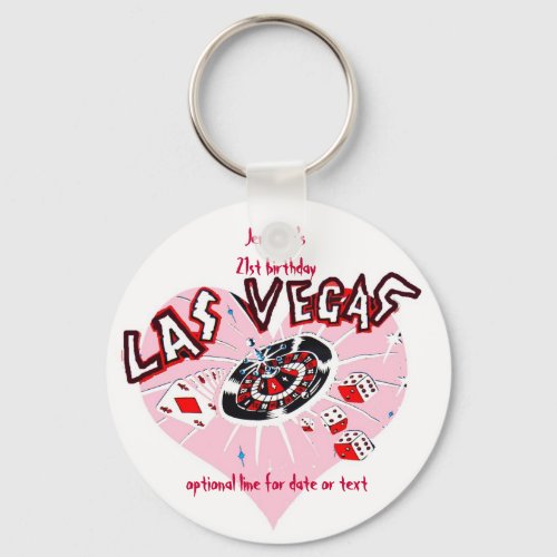 Las Vegas Birthday Party Favors Keychain