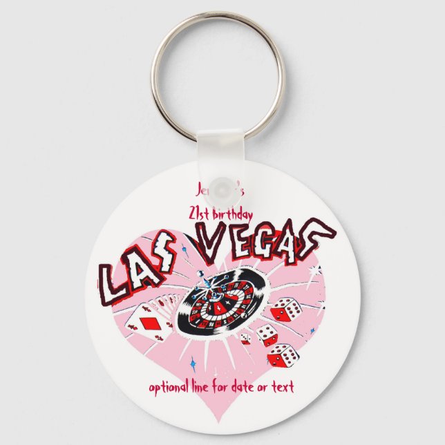 Las Vegas Birthday Party Favors Keychain (Front)