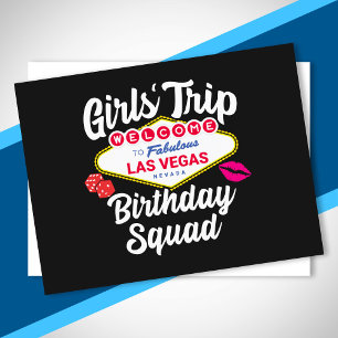 Las Vegas Birthday Party - Girls Trip Bday Squad Postcard
