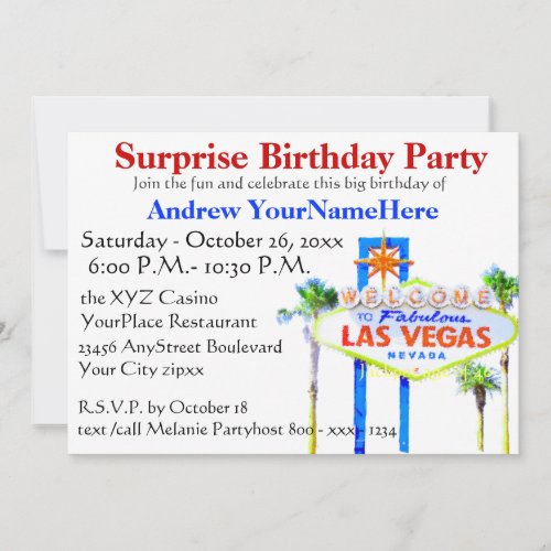 Las Vegas Birthday Party Jackpot Slot Machine Invitation