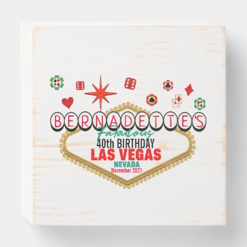 Las Vegas Birthday Party  Matching 10 Circles  Wooden Box Sign