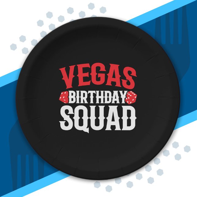 Las Vegas Birthday Party - Matching Vegas Squad Paper Plates (Creator Uploaded)