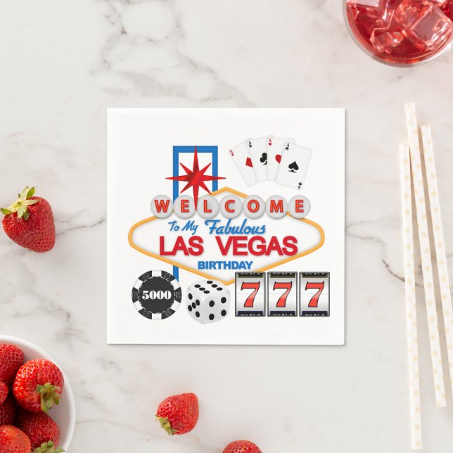 Las Vegas Birthday party paper napkins (Insitu)