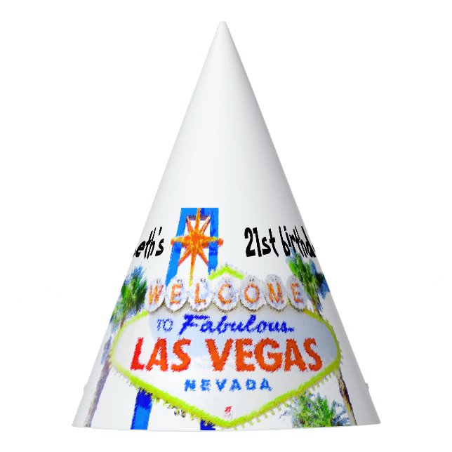 Las Vegas Birthday Party personalized Hat (Front)