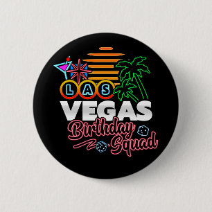 Las Vegas Birthday Party Retro Sun Birthday Squad Button