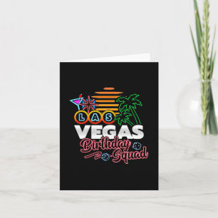 Las Vegas Birthday Party Retro Sun Birthday Squad Card