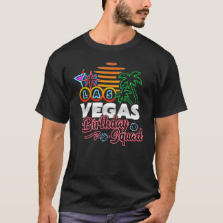 Las Vegas Birthday Party Retro Sun Birthday Squad T-Shirt