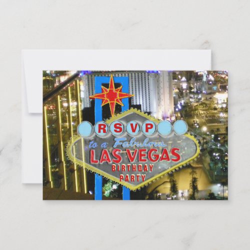 Las Vegas Birthday Party RSVP Announcements