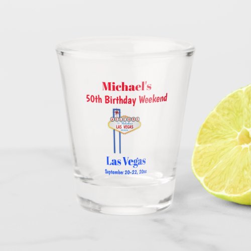Las Vegas Birthday Party Trip Favor Shot Glass