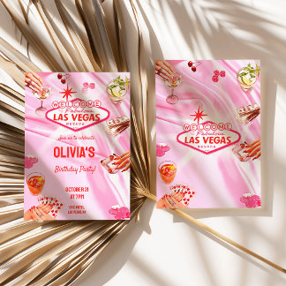 Las Vegas Birthday Party Women Poker Invitation