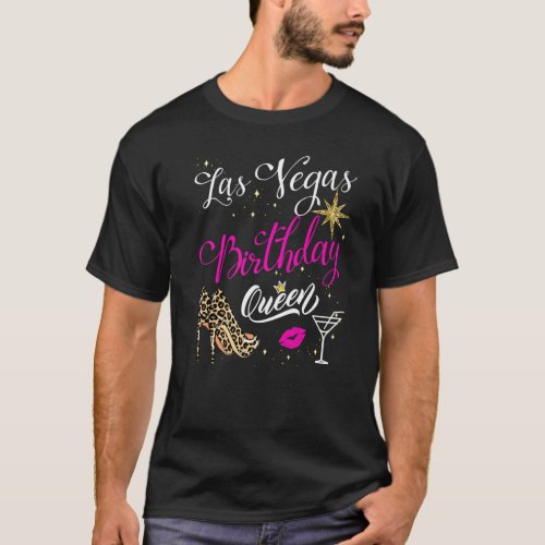 Las Vegas Birthday Queen Girls Trip  For Women Squ T_Shirt