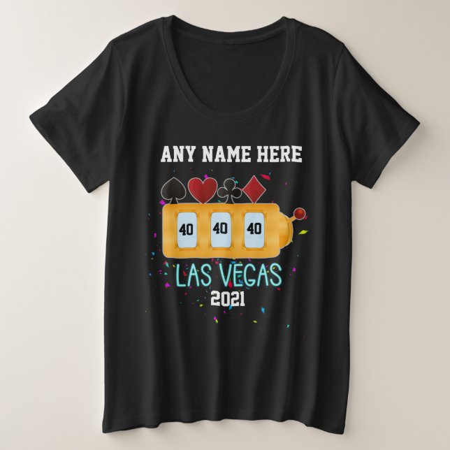 Las Vegas Birthday Slot Machine Custom T-Shirt (Design Front)