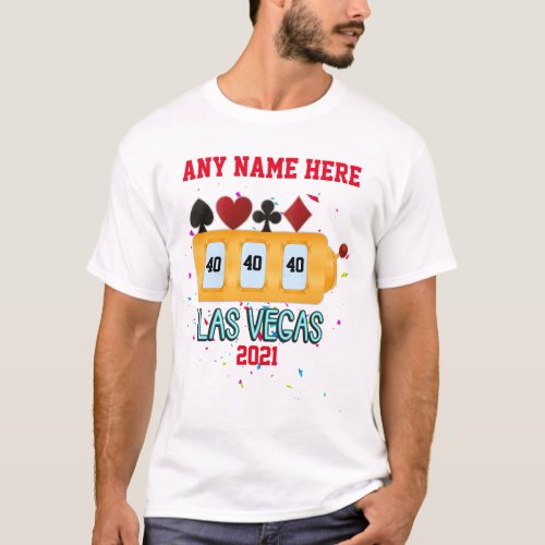 Las Vegas Birthday Slot Machine Custom T_Shirt