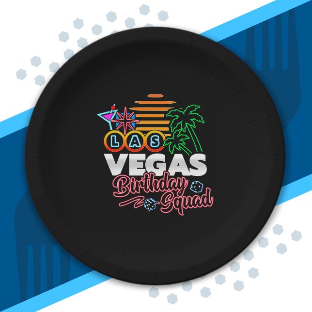 Las Vegas Birthday - Vegas Birthday Squad Paper Plates (Creator Uploaded)