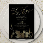 Las Vegas Black and Gold Wedding Invitation<br><div class="desc">Roll the dice on love with this Las Vegas wedding invitation design. The elegant artwork and luxurious typography give this design rich,  glamorous vibe. Perfect for your Las Vegas destination wedding. Order your printed invitations and party supplies or download your digital invitations now for a day they'll never forget!</div>