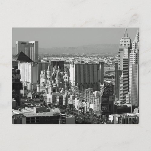 Las Vegas Black and White Photo Postcard