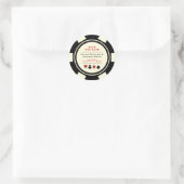 Las Vegas Black Cream Poker Chip Save The Date Classic Round Sticker (Bag)