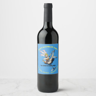 Las Vegas Blonde Showgirl Bachelor Party Wine Label