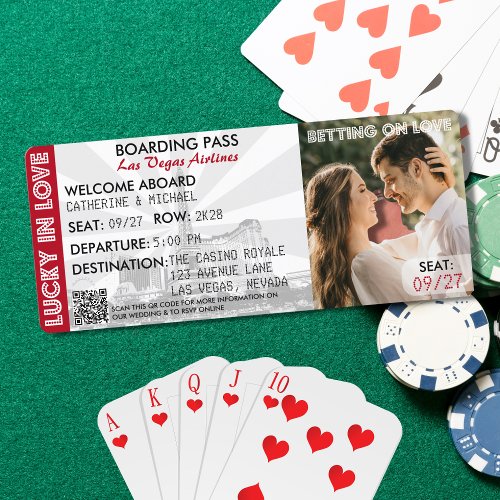 Las Vegas Boarding Pass QR Code Wedding Ticket